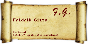 Fridrik Gitta névjegykártya